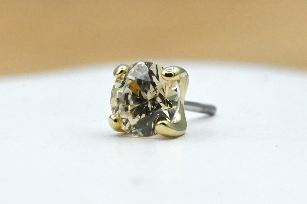 Tiffany Prong with Colored CZ by Anatometal