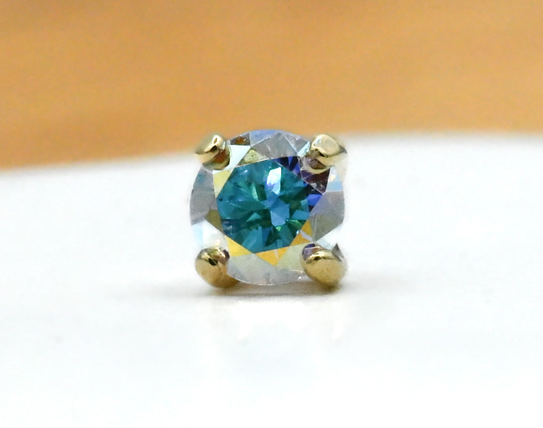 Tiffany Prong with Colored CZ by Anatometal