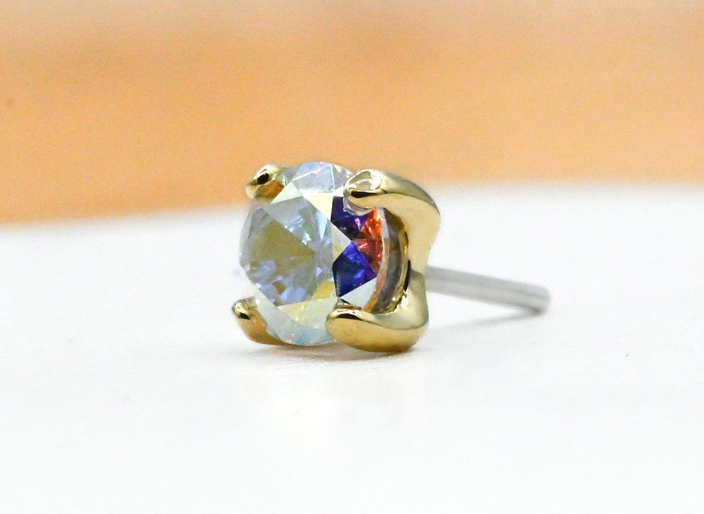 Tiffany Prong with Colored CZ by Anatometal