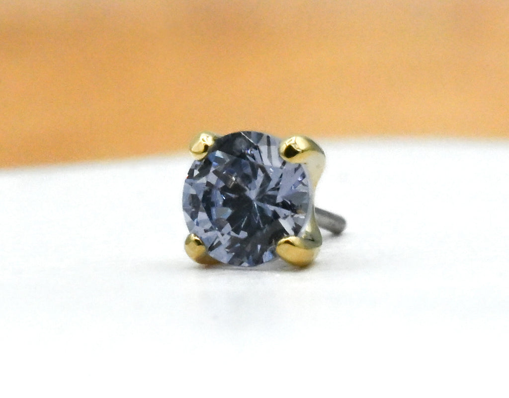 Tiffany Prong with Colored CZ by Anatometal