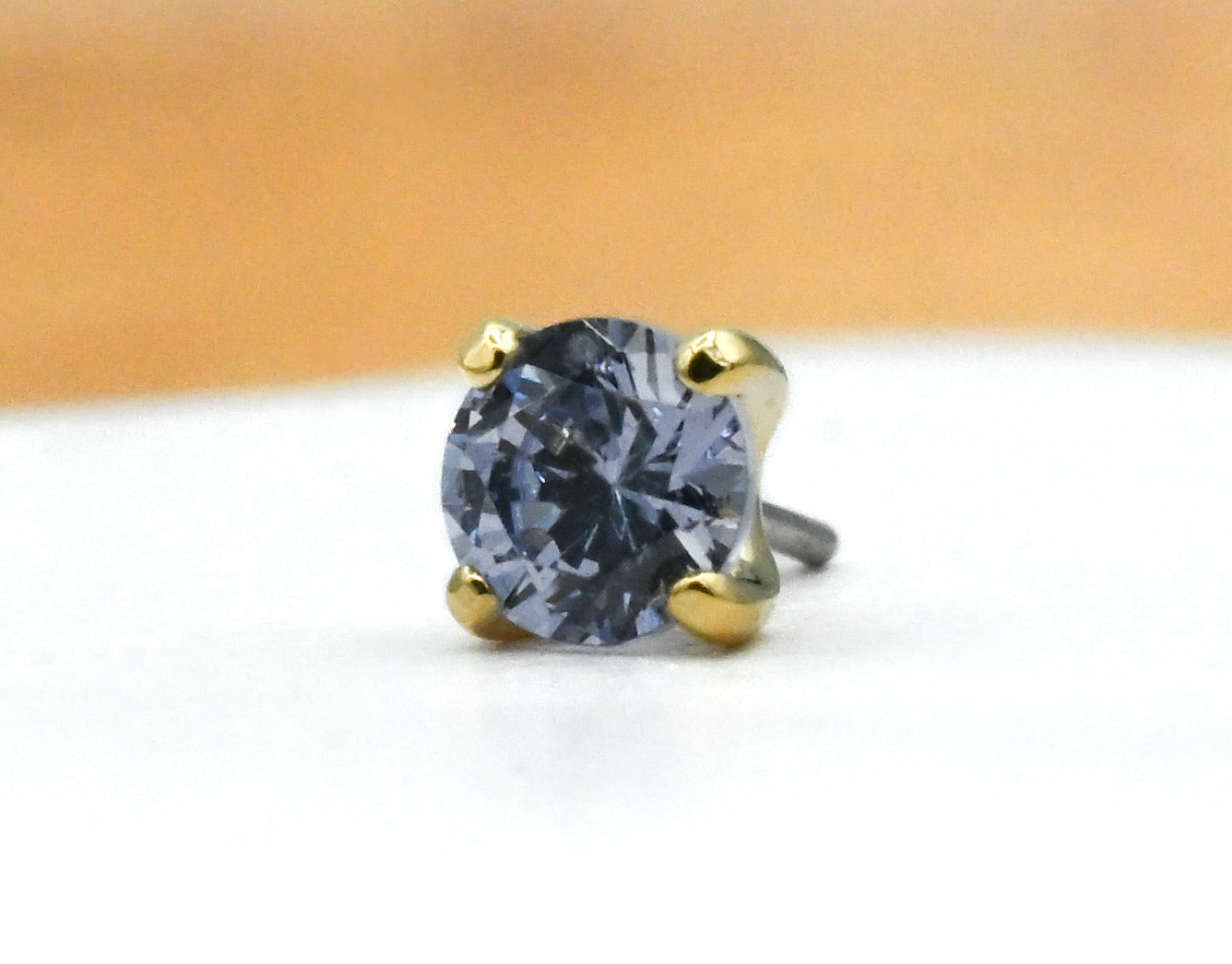 Tiffany Prong with Colored CZ by Anatometal