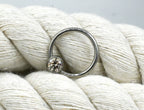 Titanium Captive Bead with Bezel-set Gemstones (CZ, Opal & Natural Stone)