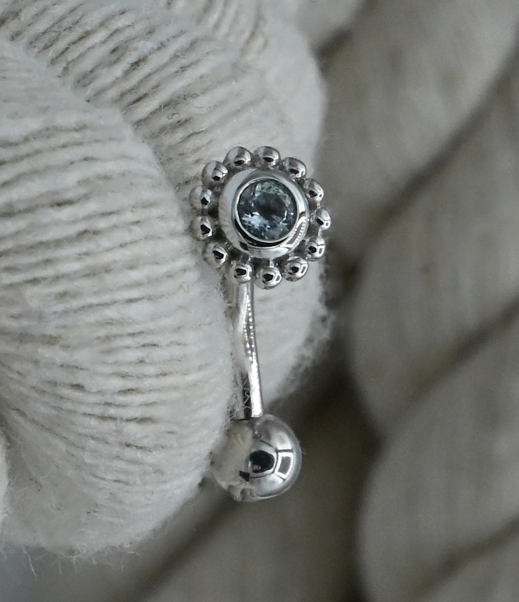 Beaded Choctaw (White Gold/Swiss Blue Topaz) by BVLA