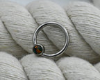 Titanium Captive Bead with Bezel-set Gemstones (CZ, Opal & Natural Stone)