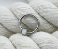 Titanium Captive Bead with Bezel-set Gemstones (CZ, Opal & Natural Stone)