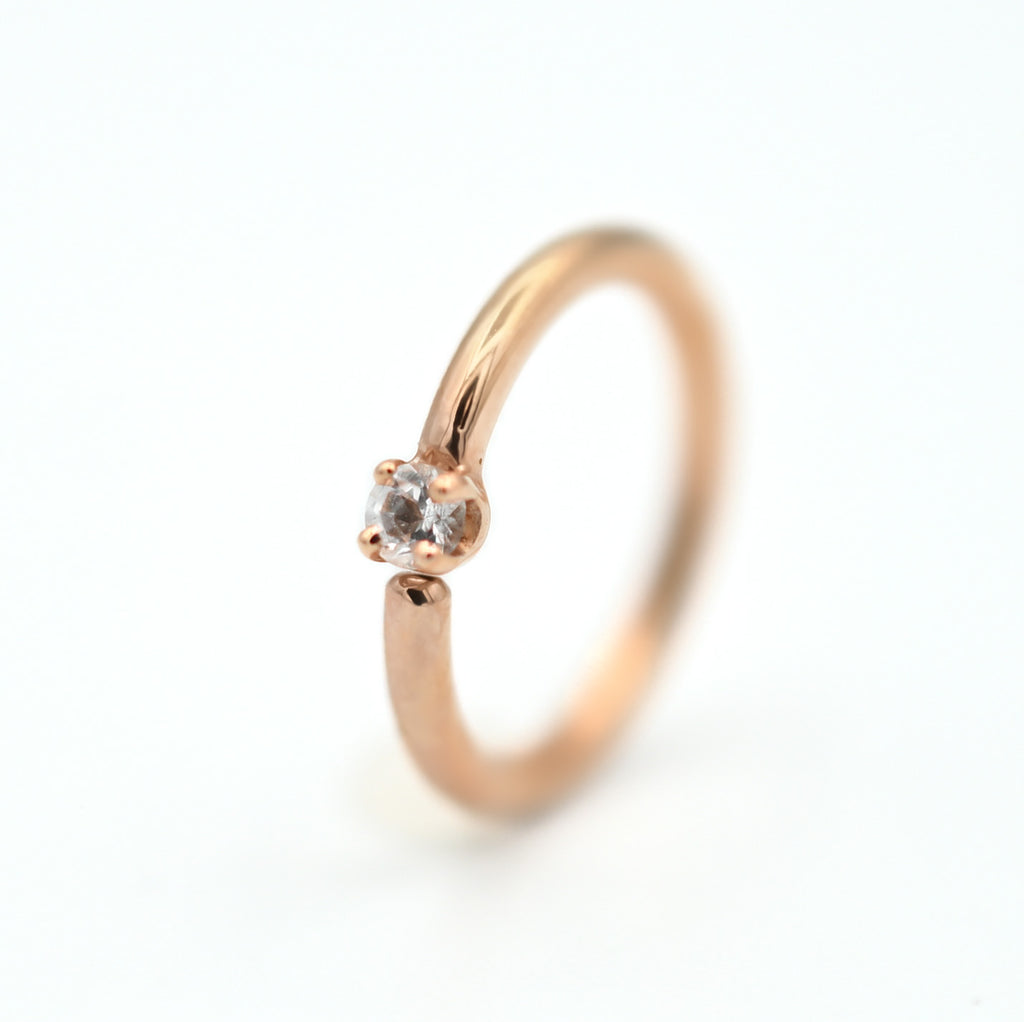 Genuine Diamond Fixed Bead Ring by Body Gems