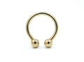 14k Solid Gold Circular Barbell by Body Gems (White, Yellow & Rose Gold)