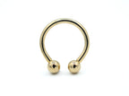 14k Solid Gold Circular Barbell by Body Gems (White, Yellow & Rose Gold)