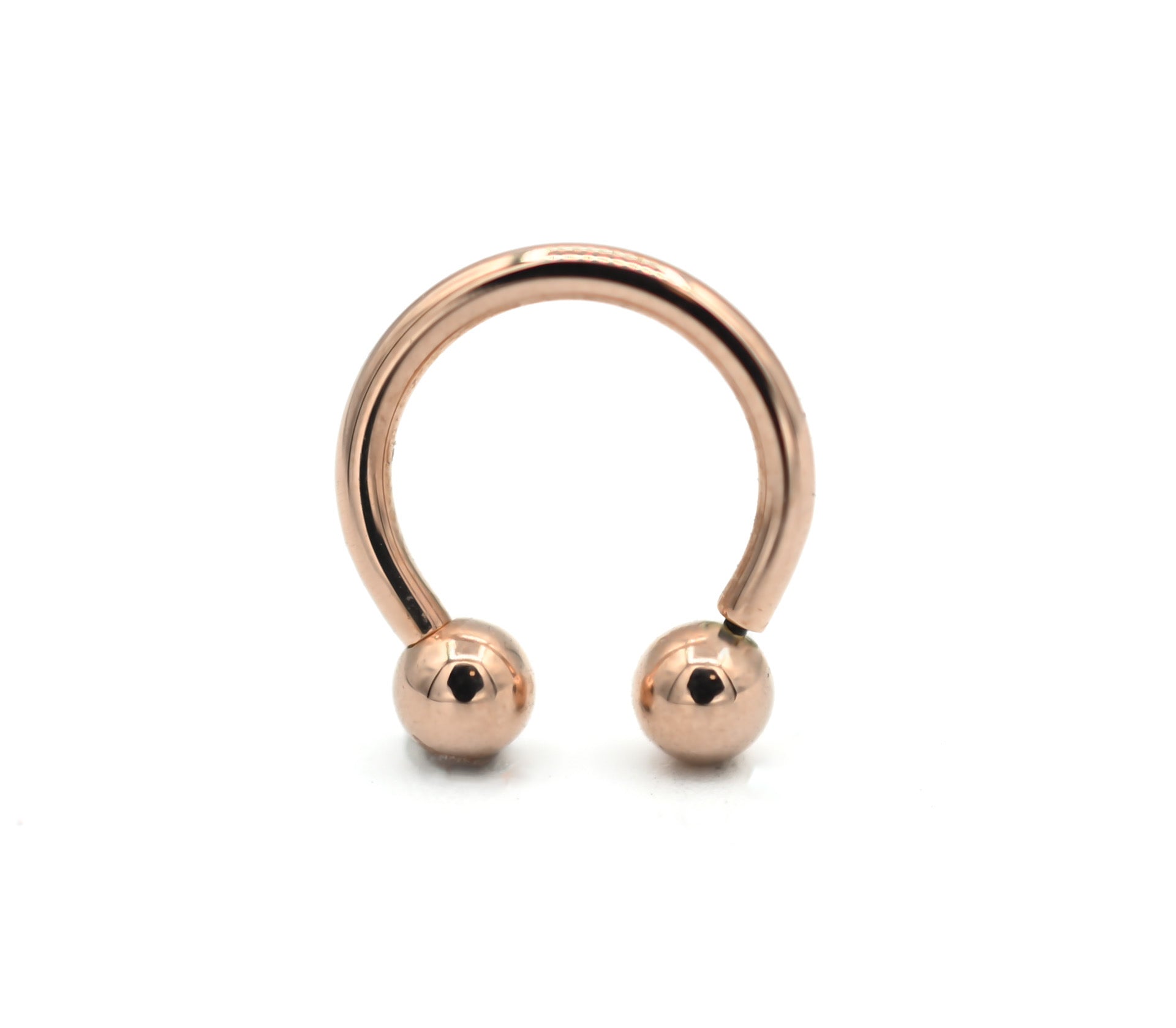 14k Solid Gold Circular Barbell by Body Gems (White, Yellow & Rose Gold)