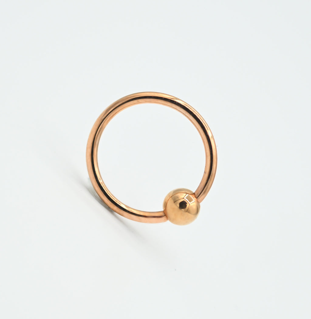 16g 14k Gold Captive Bead Ring by Body Gems