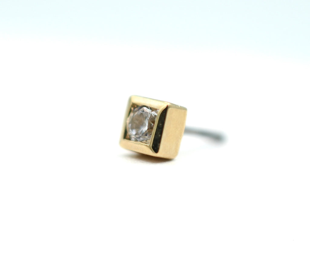 Bezel-Set CZ Square by Junipurr Jewelry
