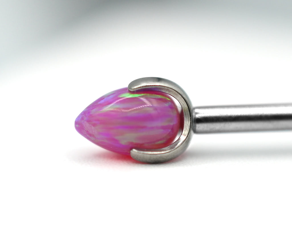 14g 3mm Opal Prong Bullet by People's Jewelry