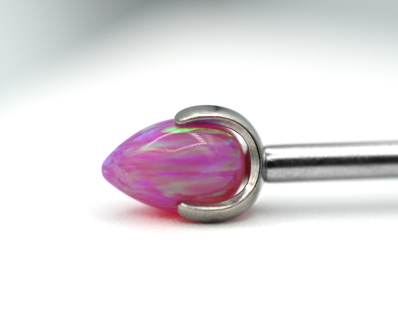 14g 3mm Opal Prong Bullet by People's Jewelry