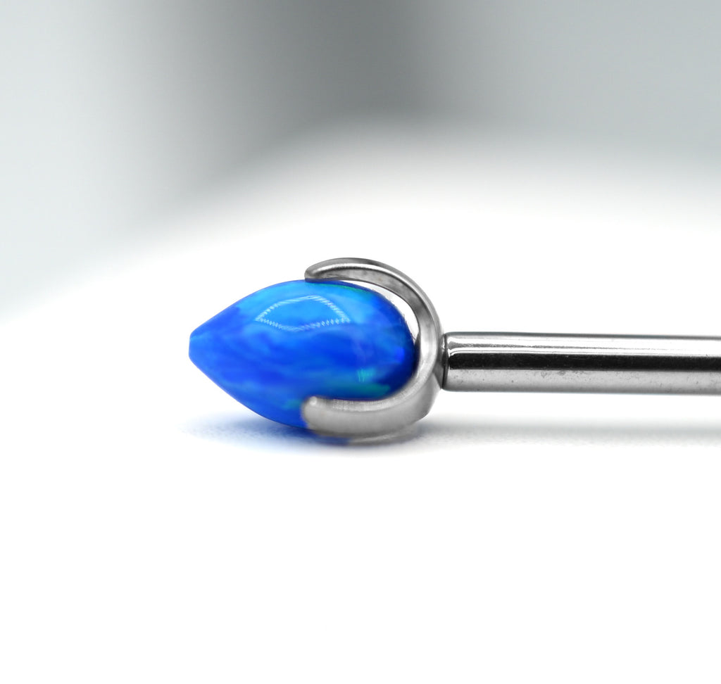 14g 3mm Opal Prong Bullet by People's Jewelry