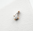 Mini Soho Kite Cut CZ Threadless End by Buddha Jewelry