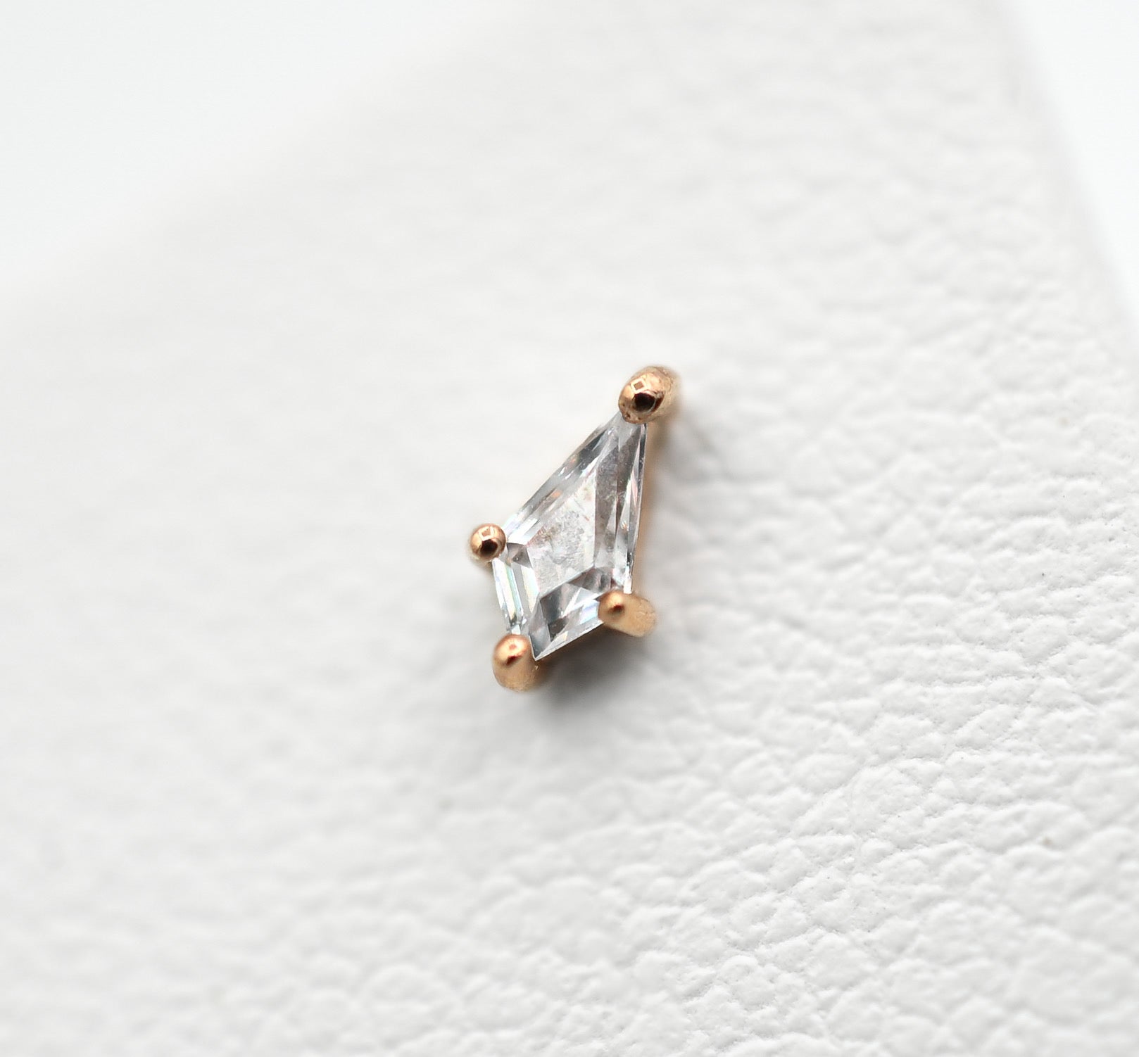 Mini Soho Kite Cut CZ Threadless End by Buddha Jewelry