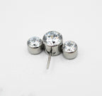 3-Gem Side-Set Bijoux Threadless Nipple End (NB11T) by LeRoi