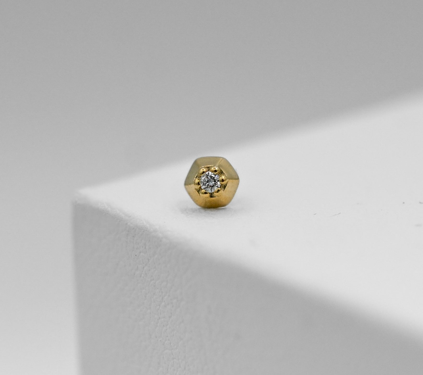 Tiny Hexagon with Lab Diamond by Umanative