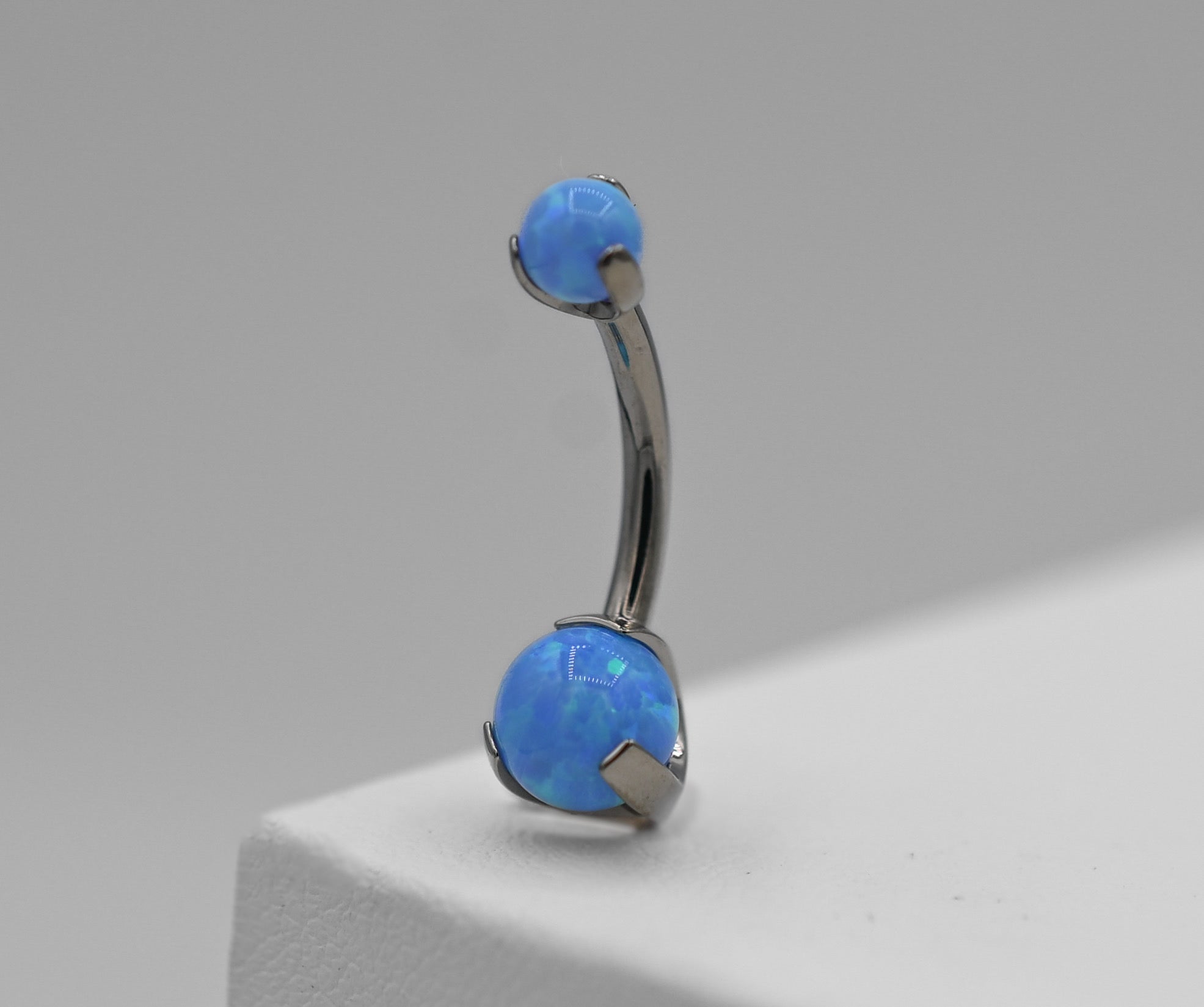 Natural Stone / Opal Prong Navel Curve by Industrial Strength (ALL COLORS)