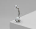 Natural Stone / Opal Prong Navel Curve by Industrial Strength (ALL COLORS)