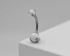 Natural Stone / Opal Prong Navel Curve by Industrial Strength (ALL COLORS)