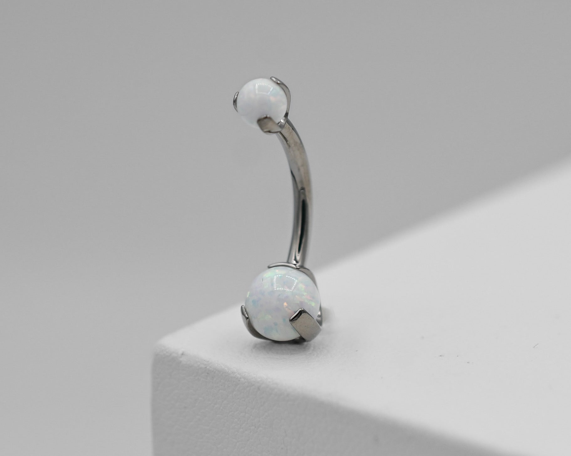 Natural Stone / Opal Prong Navel Curve by Industrial Strength (ALL COLORS)