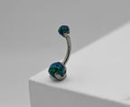 Natural Stone / Opal Prong Navel Curve by Industrial Strength (ALL COLORS)