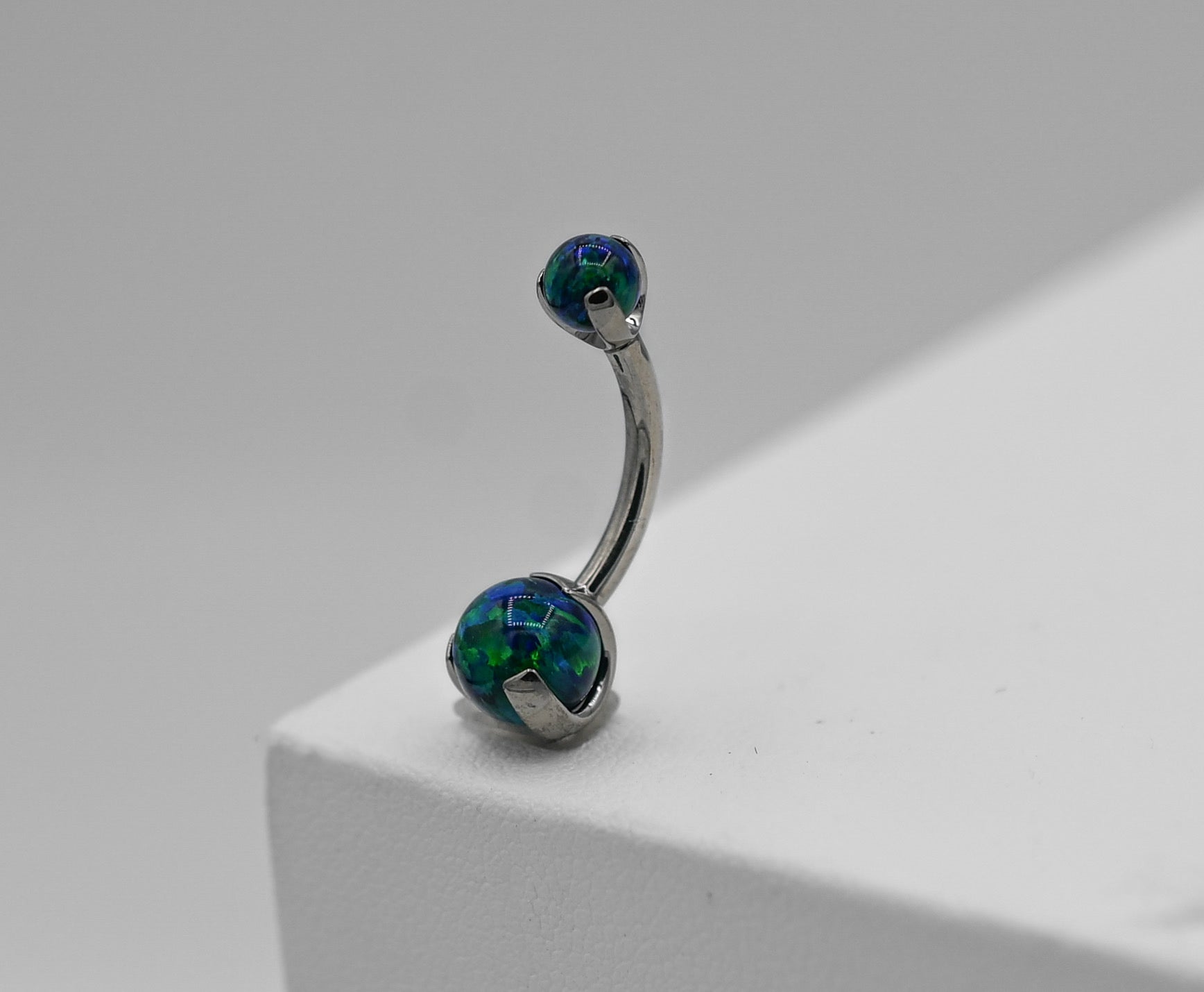 Natural Stone / Opal Prong Navel Curve by Industrial Strength (ALL COLORS)