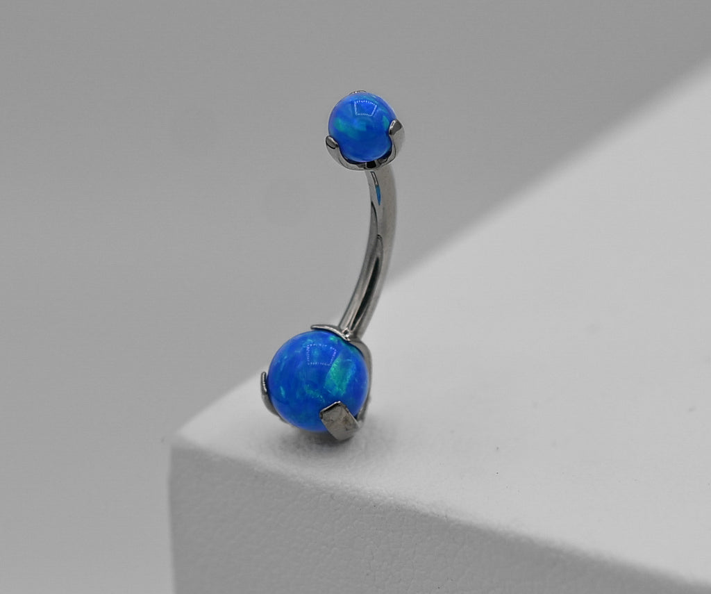 Natural Stone / Opal Prong Navel Curve by Industrial Strength (ALL COLORS)