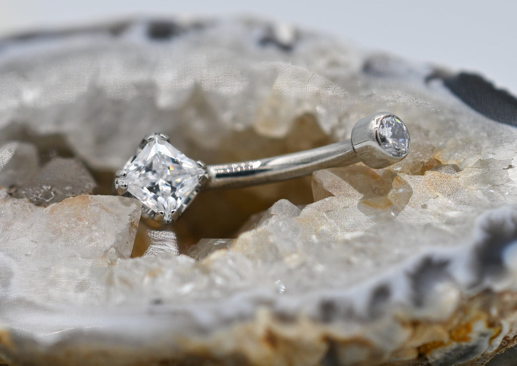 Mini Princess-Cut Navel Curve by Anatometal (ALL COLORS)