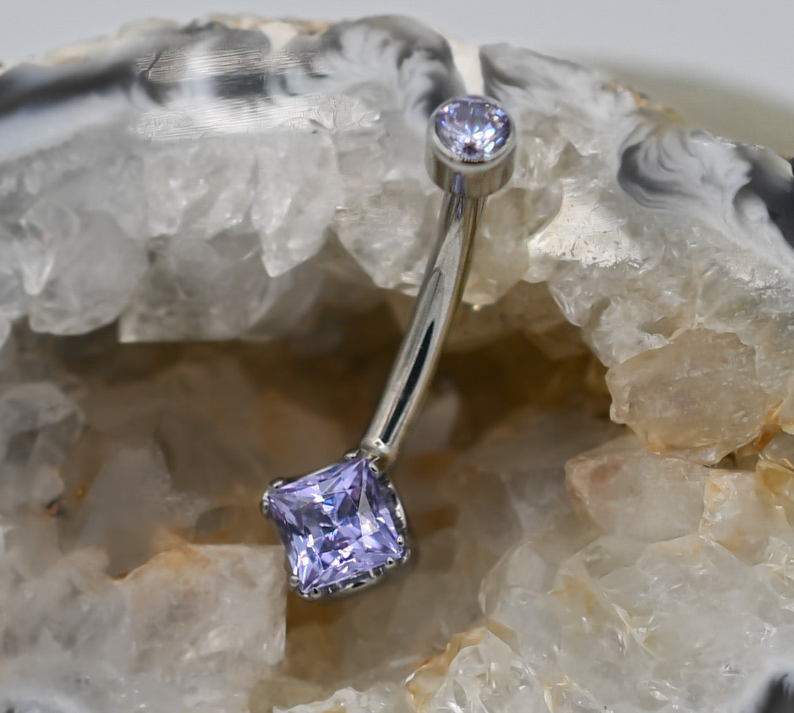 Mini Princess-Cut Navel Curve by Anatometal (ALL COLORS)