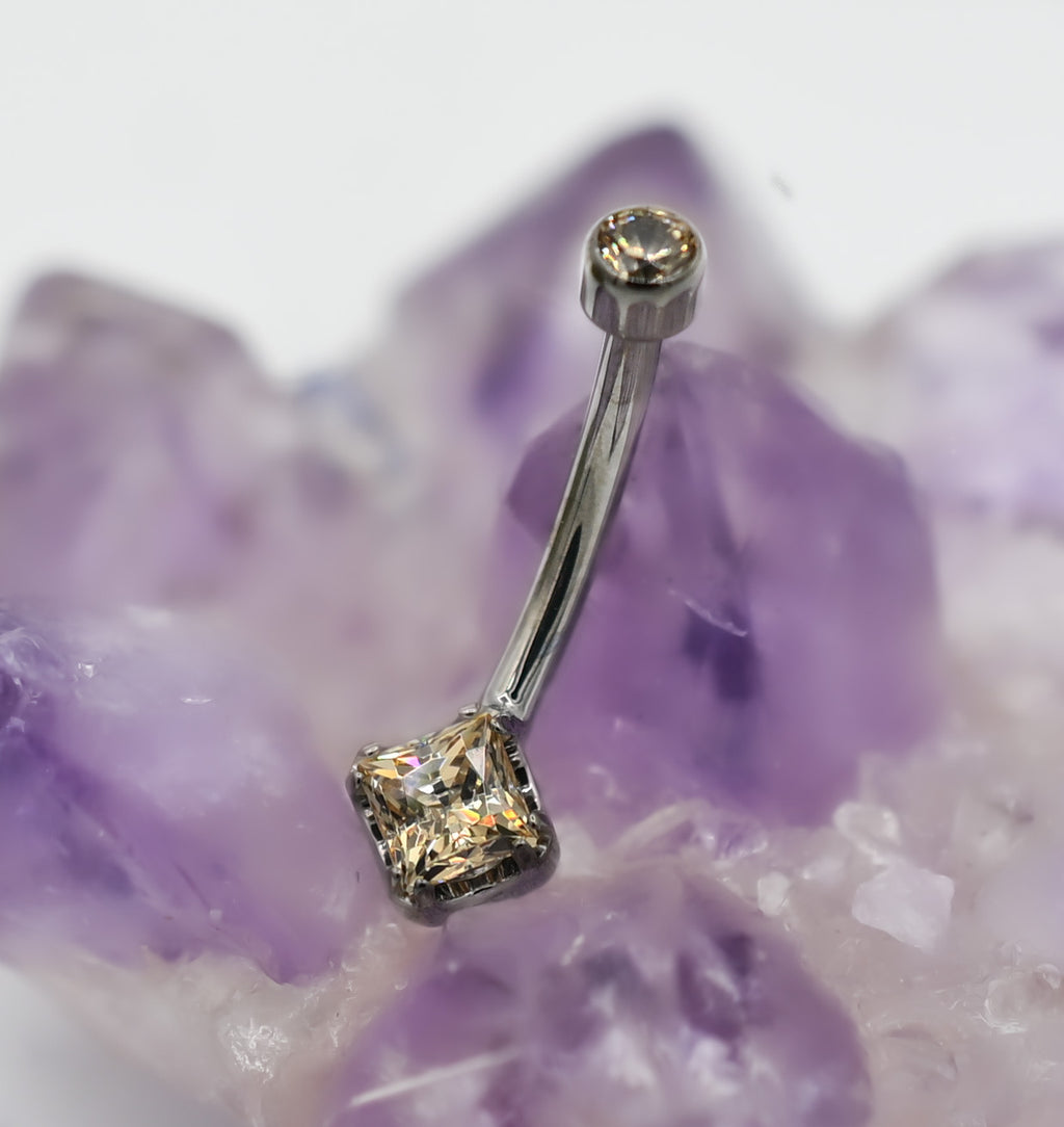 Mini Princess-Cut Navel Curve by Anatometal (ALL COLORS)