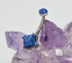 Opal Princess-Cut Navel Curve by Anatometal (ALL COLORS)