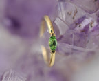 Tsavorite Fixed Bead Seam Ring Marquise Prong by BVLA
