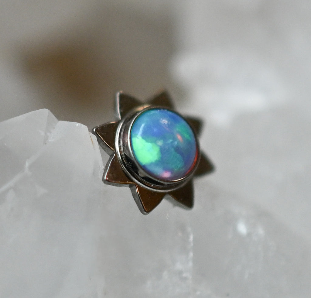 Titanium Sun Cabochon Ends by NeoMetal