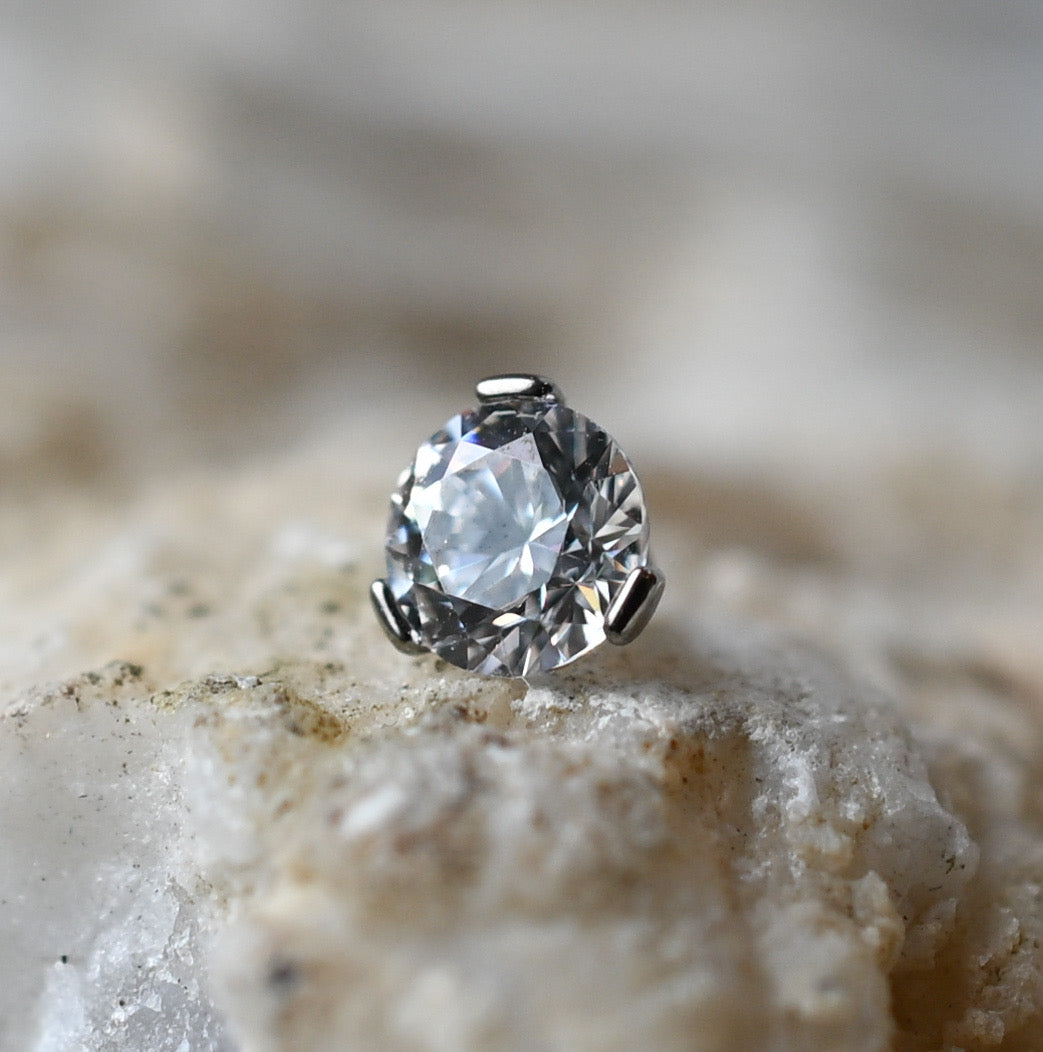 14g Navel Top Replacement Prong-Set Faceted Gem by Industrial Strength