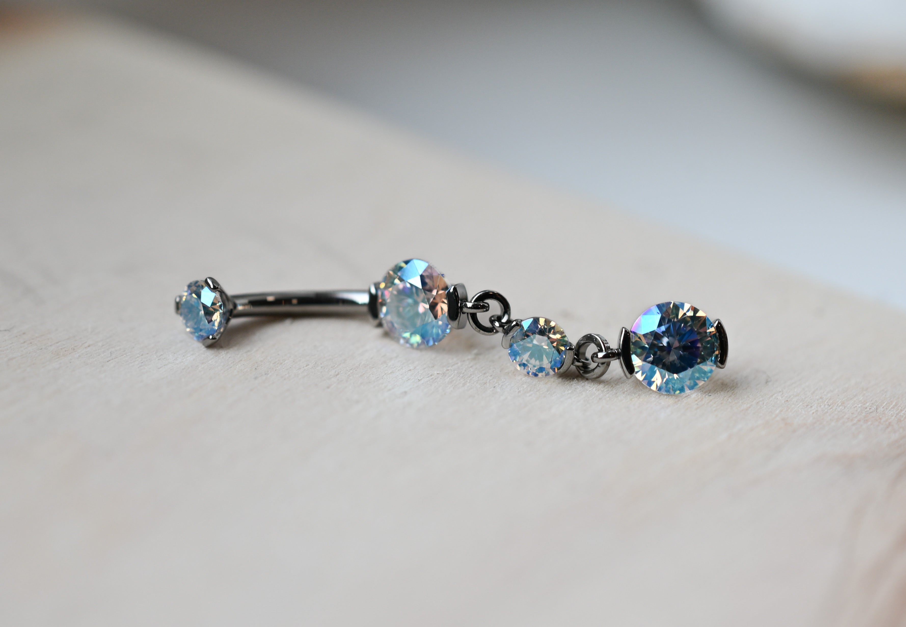 Prong-Set Double Dangle Navel Curve by Industrial Strength