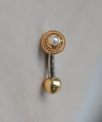 14ga Round Milgrain with Pearl by Body Gems