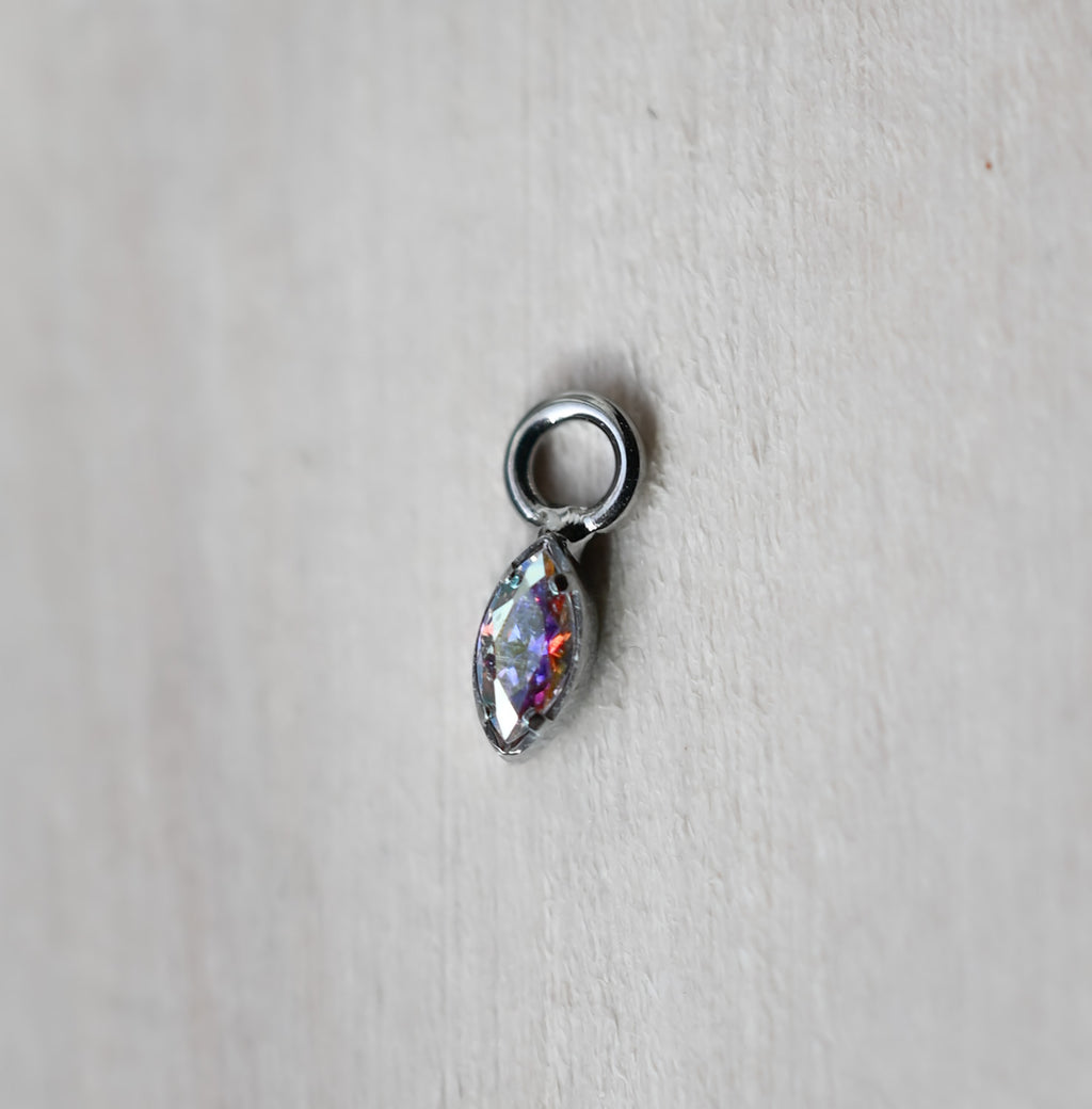 Titanium Marquise Bezel Charm by Anatometal