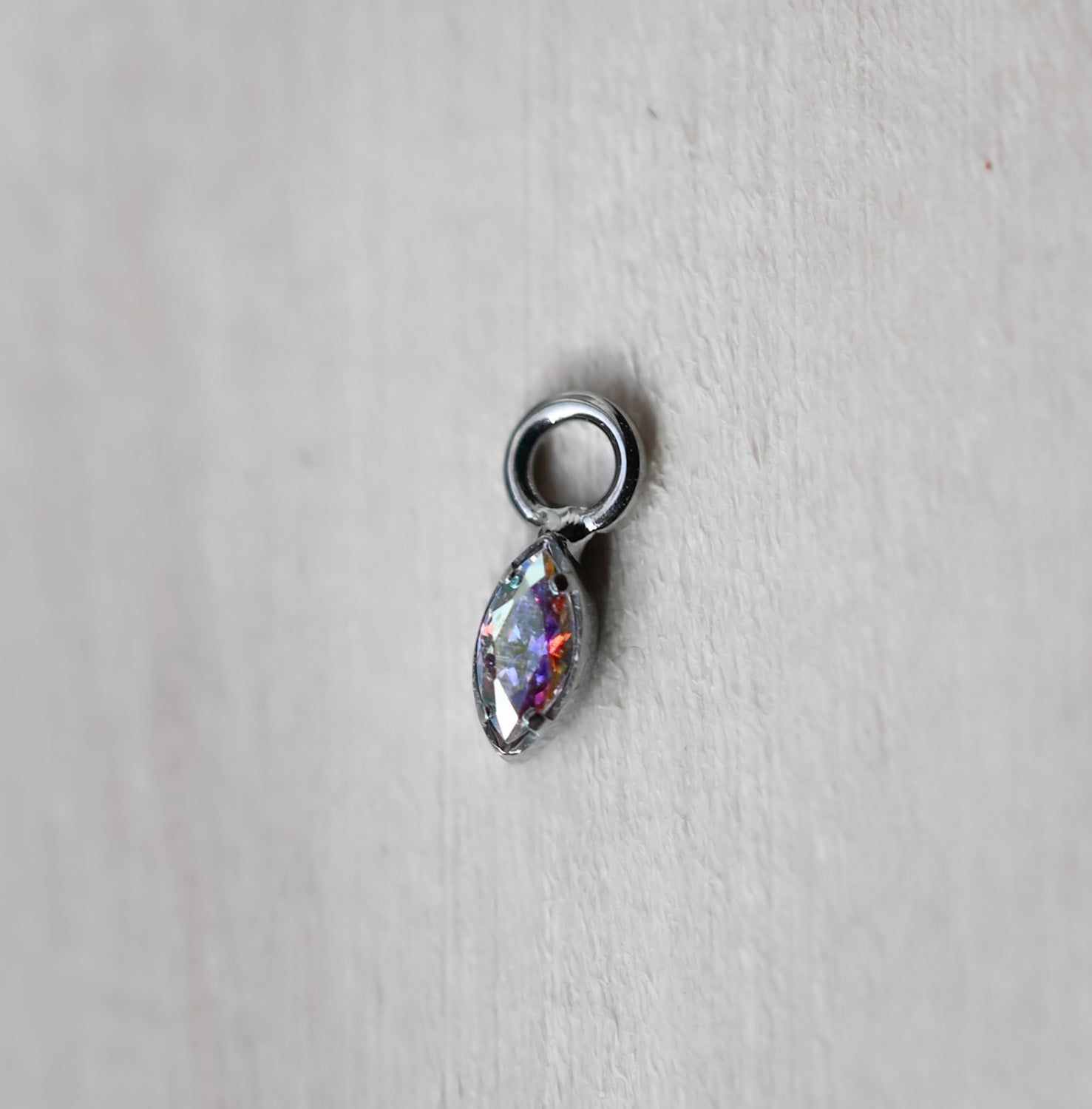 Titanium Marquise Bezel Charm by Anatometal