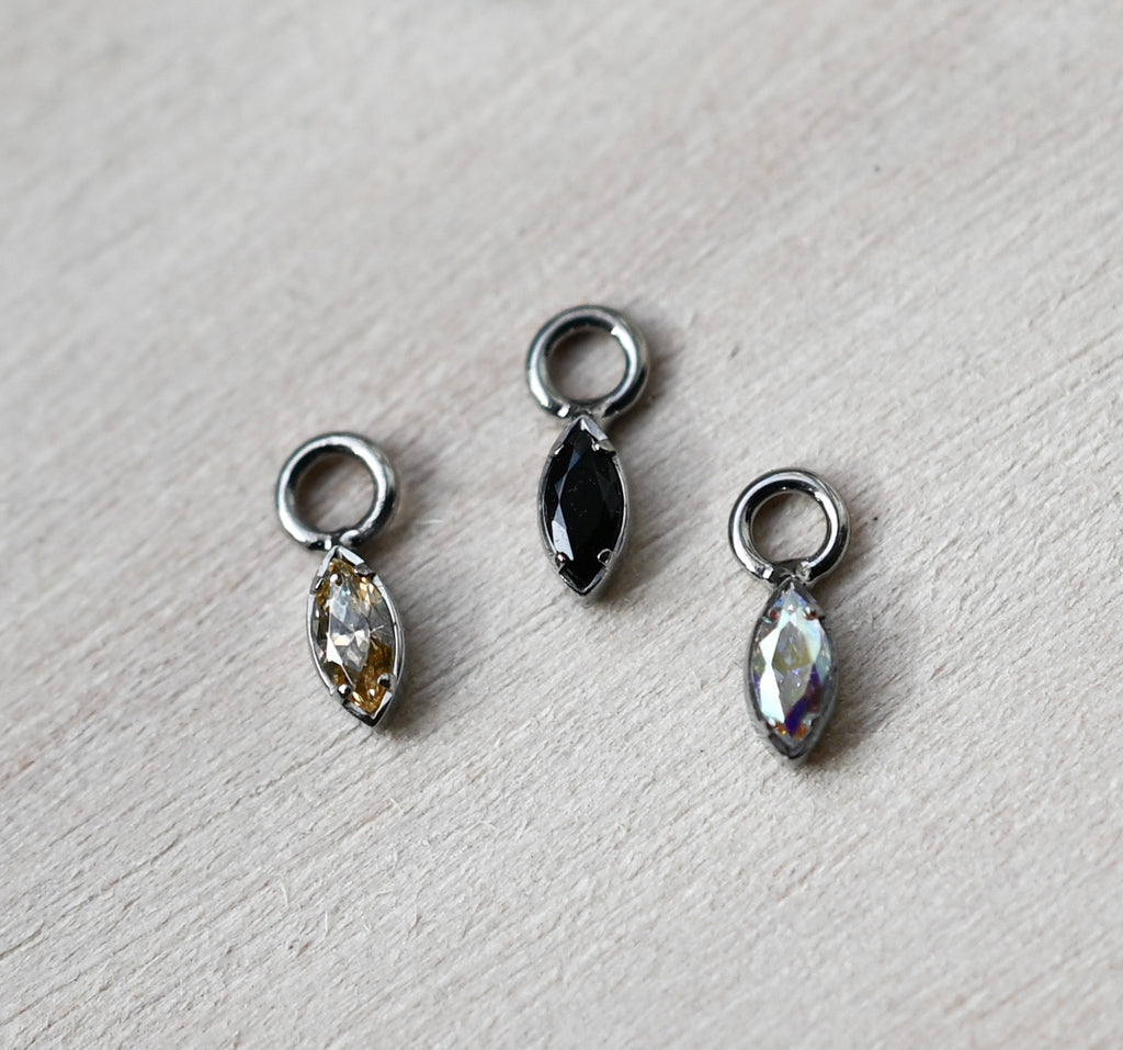 Titanium Marquise Bezel Charm by Anatometal