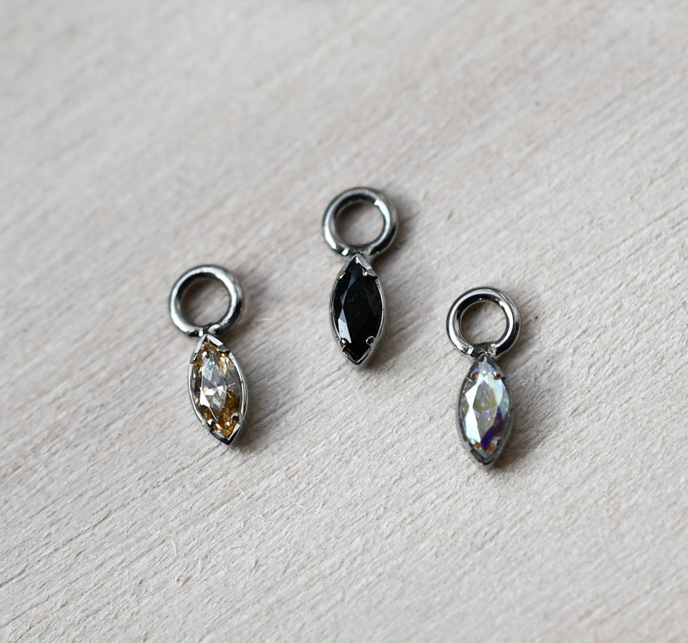 Titanium Marquise Bezel Charm by Anatometal