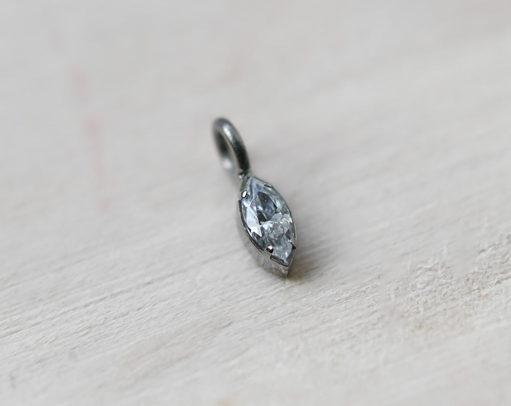 Titanium Marquise Bezel Charm by Anatometal