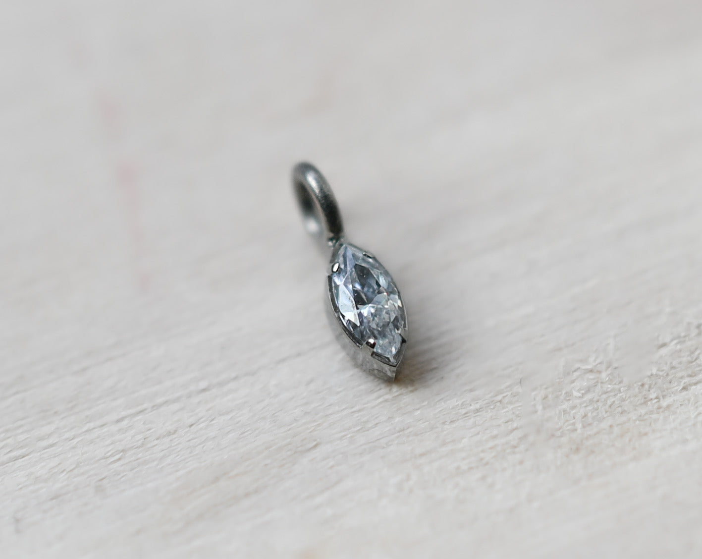 Titanium Marquise Bezel Charm by Anatometal