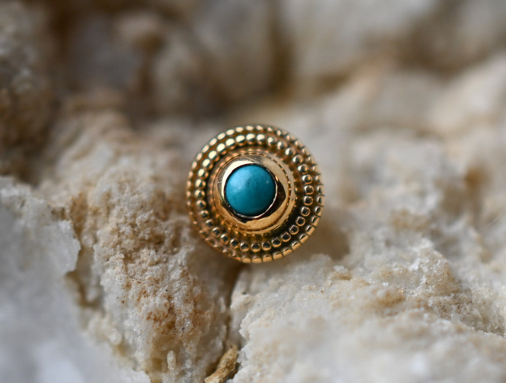 14ga Milgrain with Turquoise by Body Gems