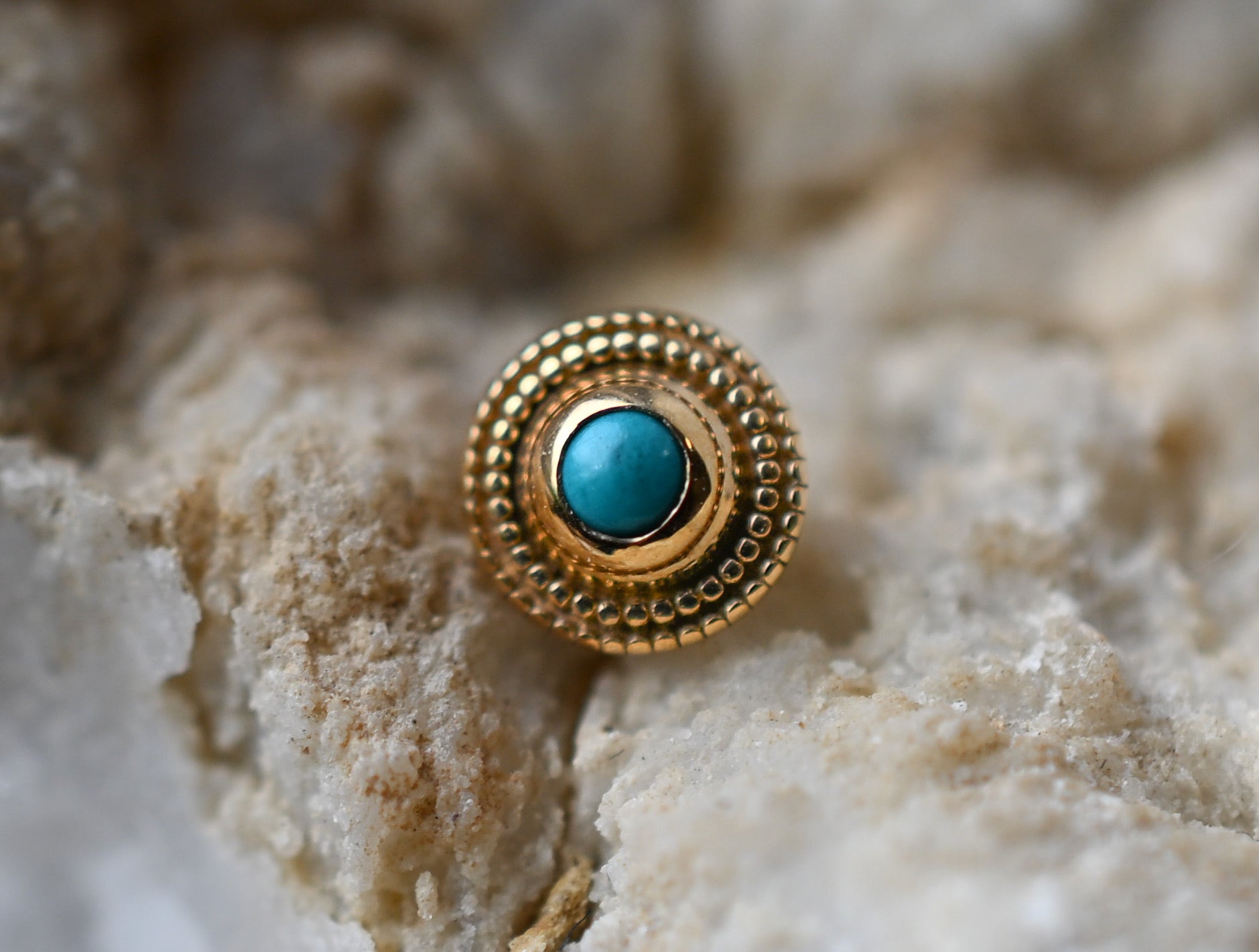 14ga Milgrain with Turquoise by Body Gems