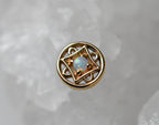14ga Deco Circle with White Opal by Body Gems