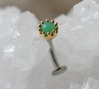14g Threaded Sandblasted Chrysoprase Crown Prong by BVLA