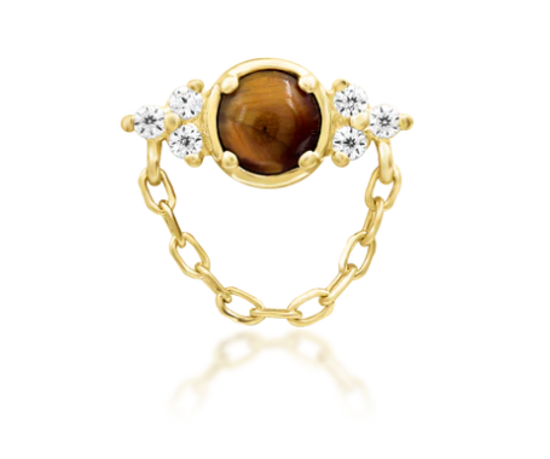 Hobbs - Tigers Eye + CZ by Junipurr Jewelry