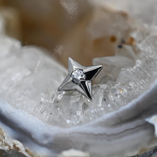 Titanium Polaris Gem Star by Anatometal